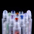 10pc/Set Natural Stones with Gemstone Roller Ball Essential Oil Bottles