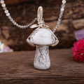 Natural Stone Toad Stool Mushroom Necklace