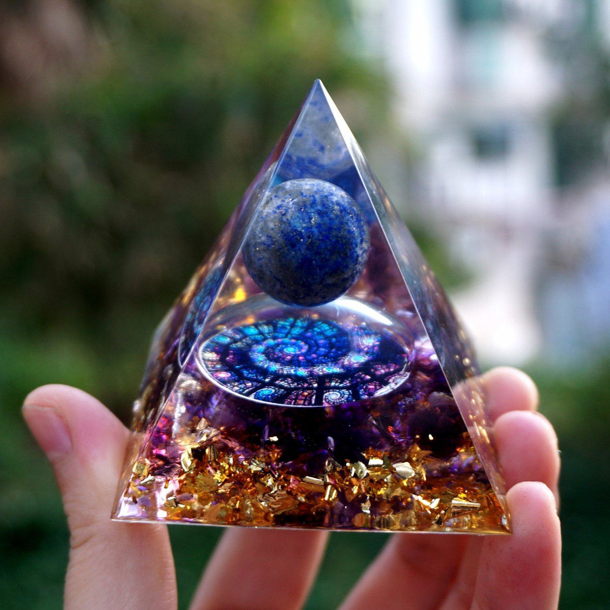 2-Handmade Lapis Lazuli & Amethyst Crystal Sphere 'TRUTH' ORGONITE Pyr –  zenheavens