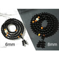 Natural Obsidian & Tiger Eye PROTECTION Bracelet with Glowing Dragon Bead