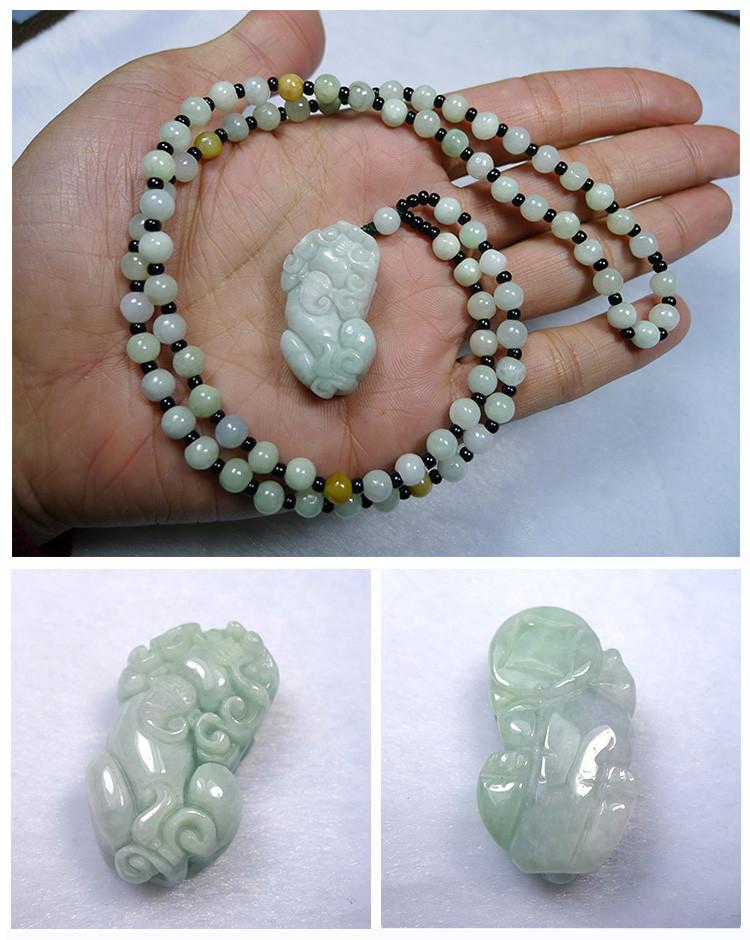 Burmese Jadeite Pixiu Abundance Necklace Pendant – Zenheavens