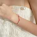 Darling Sterling Silver Red Rope Bow Bangle