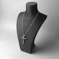 Silver & Zirconia Men's Skull Cross Pendant Necklace