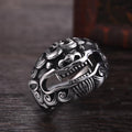 Stainless Steel Lucky Qilin Lion- GOOD OMEN Ring-US Sizes 7-13