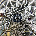 Silver & Zirconia Vintage Evil Eye Pendant Necklace in Silver