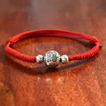 Red Rope & Silver Double Happiness 'NEWLY WEDS' Charm Bracelet