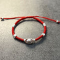 Red Rope & Sterling Silver Ingot Bracelet