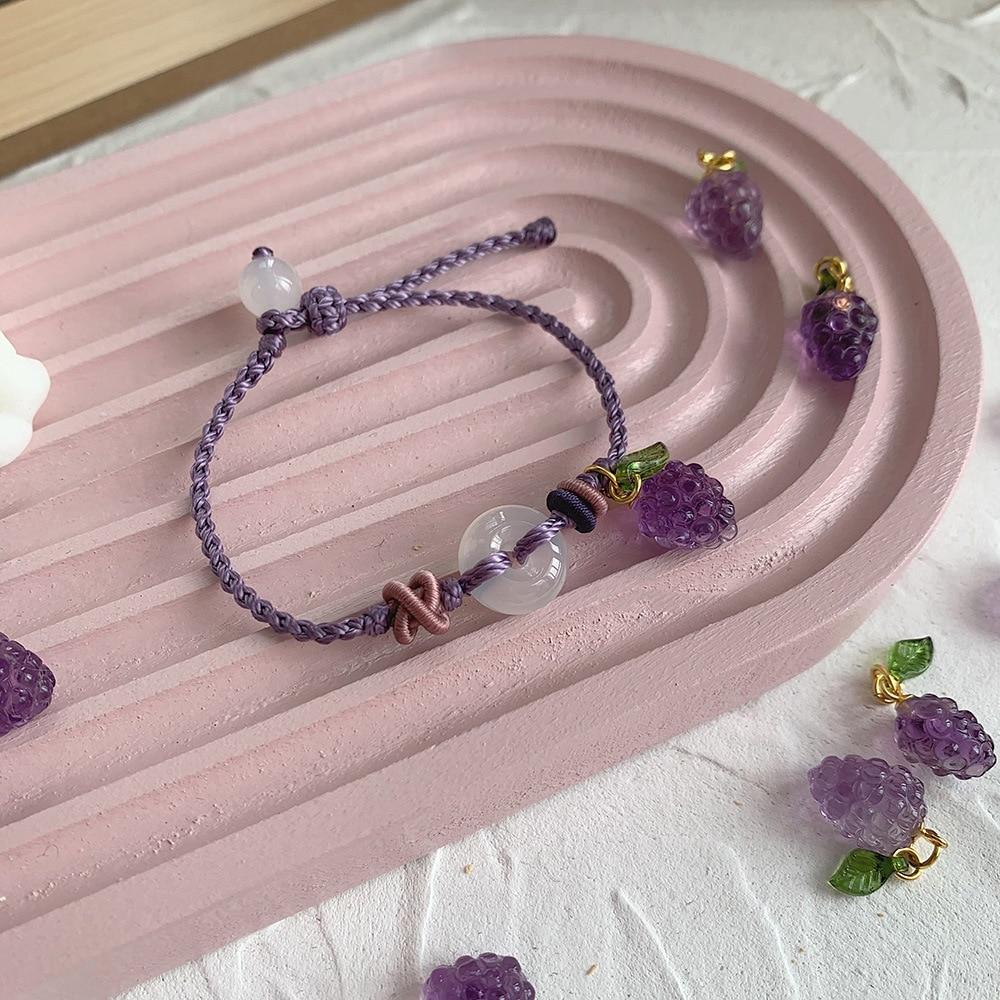 Natural Amethyst Grape & Chalcedony Rope Bracelet zenheavens