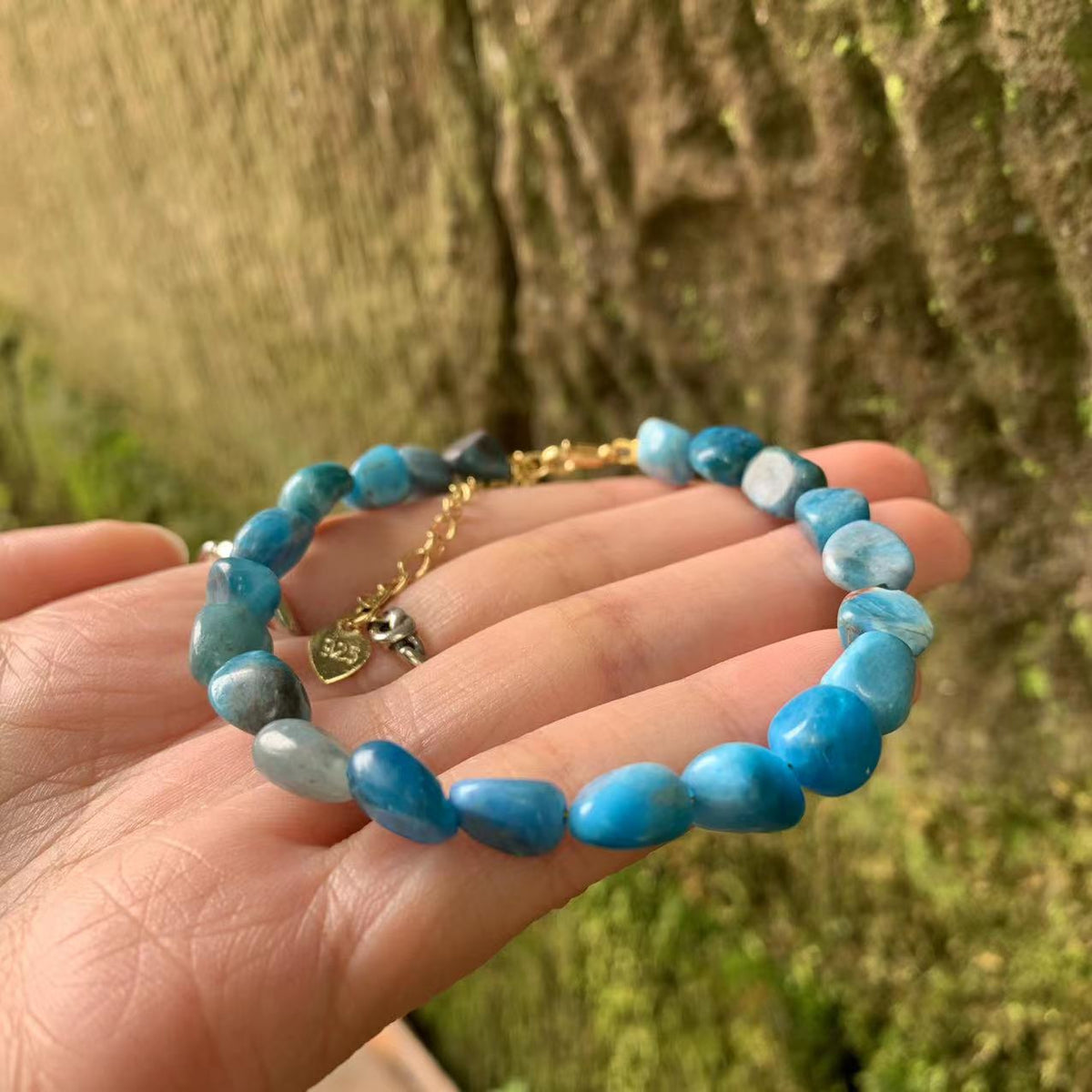 Natural Apatite 'MANIFESTATION' Bead Bracelet zenheavens