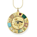 Silver & Zirconia Vintage Evil Eye Pendant Necklace in Gold