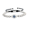 Stainless Steel & Luxury Pave Cubic Zirconia EVIL EYE PROTECTION Unisex Charm Bracelet- 4 colors