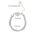 Boho Natural Jadeite & Freshwater Pearl 'LUCK' Bracelet