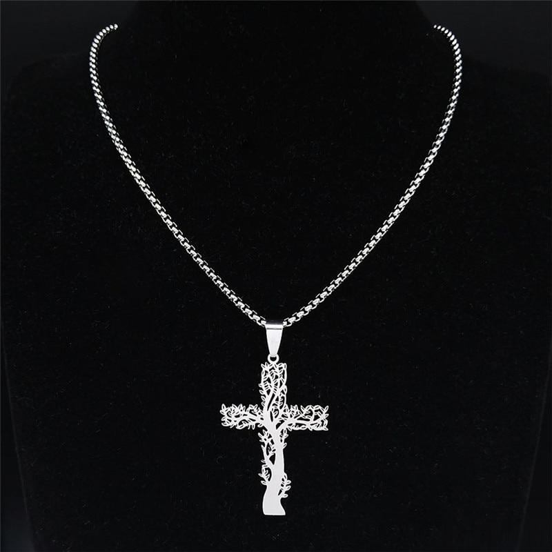 Tree of shop life cross necklace