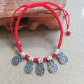Sterling Silver & Red Rope-The 5 Elements-BALANCE Bracelet