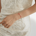 Darling Sterling Silver Red Rope Bow Bangle