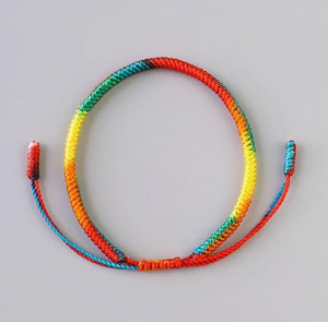 Tibetan Buddhist Lucky Rainbow DIVERSITY Hand Tied Bracelet
