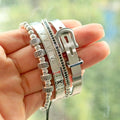 Luxury Titanium Zirconia Pave 4 Pc  Buckle Bracelet Set