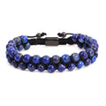 Luxury CZ Bead & Tiger Eye/ Hematite/ Lapis Lazuli Stone 'VIGOUR' 2pc Set