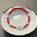 Red Rope & Sterling Silver Ingot Bracelet