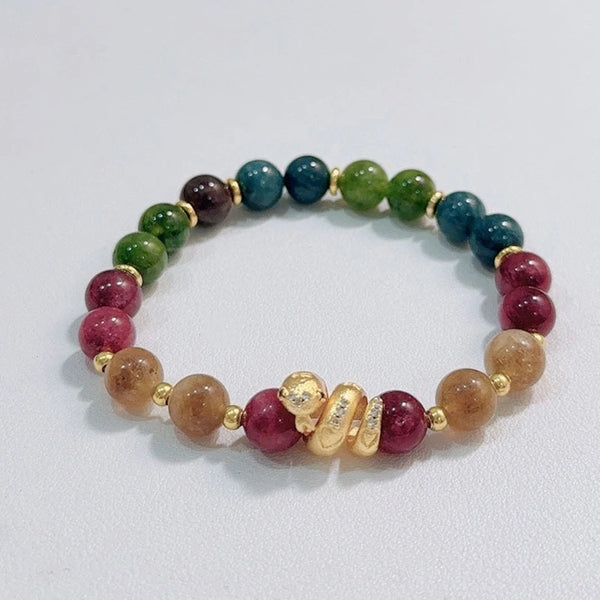 Vibrant Tourmaline Snake Bracelet