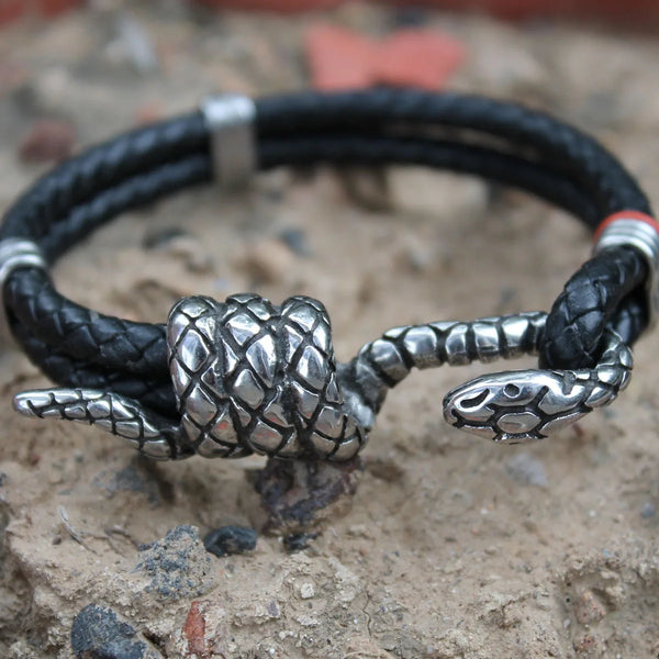 Transformative Snake Dual Leather Bracelet