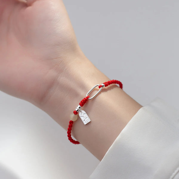 Lucky Red Silver Charm Bracelet