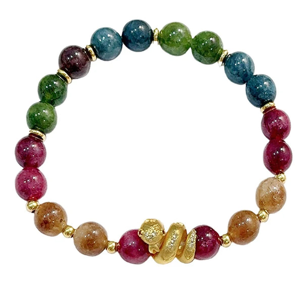 Vibrant Tourmaline Snake Bracelet