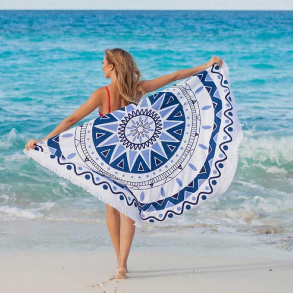 Pretty in Blue Abstract Mandala Yoga Tapestry – zenheavens