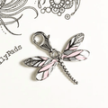 Silver & Zirconia Stylish Dragonfly & Heart Charm Bracelet