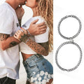 'FEEL MAGNETIZED ' Couples Stainless Steel Miami Cuban Link  2pc Bracelet Set