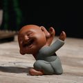 Happy Smiling HandPainted Ceramic Monk Tea Pet Figurine