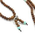 Sandalwood & Turquoise 108 Bead Mala Bracelet Necklace