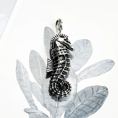 Silver & Zirconia Seahorse Pendant Necklace