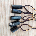 Natural  Raw Black Tourmaline  Stone SHIELDING Pendant Necklace