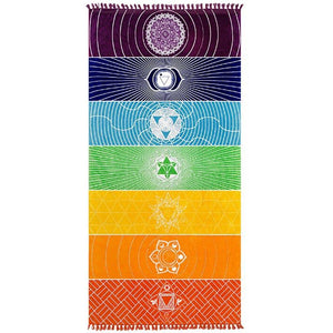 Rainbow 7 Chakra Tapestry/Blanket