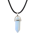 Natural Quartz Stone Pendant Necklace-7 Magical Color Choices