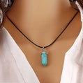 Natural Quartz Stone Pendant Necklace-7 Magical Color Choices