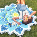 Lotus Shaped Yoga Beach  Mandala Tapestry-2 Fab Colors