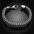 Double Snake Link Mens Stainless Steel Bracelet