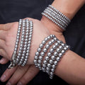 EDC Stainless Steel Bead Multi Functional Bracelet on High Tensile Steel Rope-6, 8 or 10mm Beads