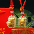 Nephrite Jade & Gold Leaf YEAR OF THE OX Necklace