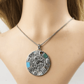 Silver & Zirconia Vintage Evil Eye Pendant Necklace in Silver