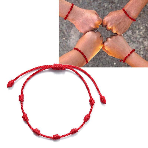 Red String Bracelet for Protection Good Luck Adjustable String Bracelets 7  Knots Bracelet Protection Gifts for Women