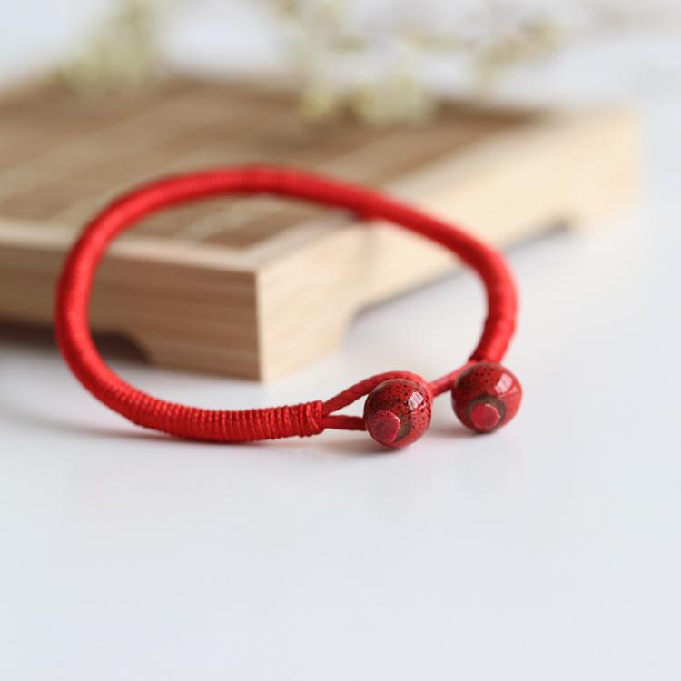 Lucky Red String Handmade Ceramic Bracelets -2/pc Set 16-18cm (6.3-7.09)