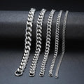 Men's TITANIUM STEEL Miami Cuban Link CLASSIC DUDE Bracelet in 4 Colors -Sizes up to 9 inches