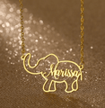 Personalized Stainless Steel 'STRENGTH' Elephant Necklace
