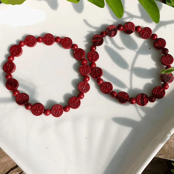 Natural Cinnabar Tree of Life 'WISDOM' Bracelet