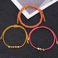 3 /pc Set Tibetan Handmade Lucky Knot 'BE FEARLESS ' Copper & Rope Bracelets