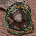 Tibetan Handtied Lucky Knot 'BE POWERFUL' Copper & Rope 3 /pc Bracelet Set