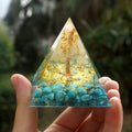 #47- Handmade Rose Quartz & Turquoise Tree of Life 'EMOTIONAL BALANCE' ORGONITE Pyramid